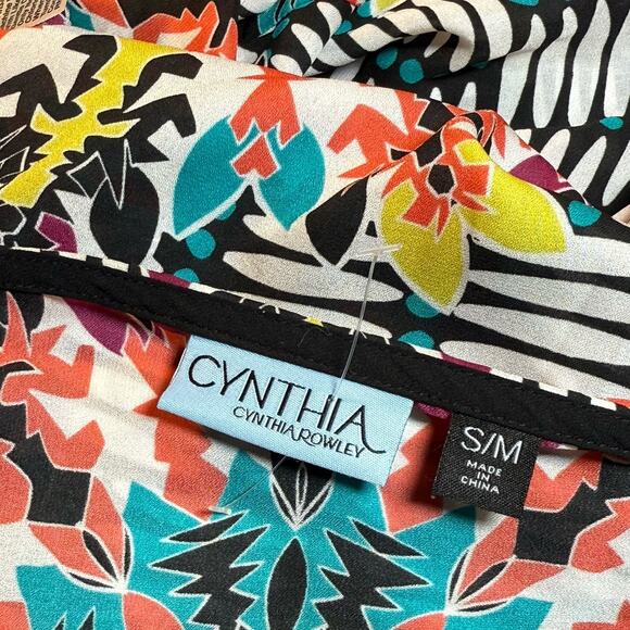 Cynthia Rowley Kimono Hippie Boho Beach Cover Up Sz S/M Open Front Tribal Print - Picture 7 of 8